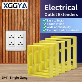 XGGYA 3/4” Double Gang Receptacle Outlet Box Extender,Yellow Electrical Outlet Extender for Electrical Box,A Great Helper for Outlet Box Adjustments,1Pack