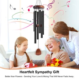 Bursvik Large Aluminium Wind Chimes 37" Inches to Create a Zen Atmosphere Suitable for Outdoor, Garden, Patio Decoration Wind Chimes with Wind Catcher Suitable as A Gift for Unisex(2 Pack Black)