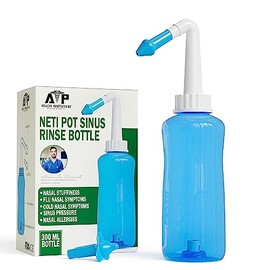 Neti Pot - Botella de enjuague sinusal para alivio natural de los senos nasales, limpiador de lavado de nariz, enjuague a presión para adultos y niños