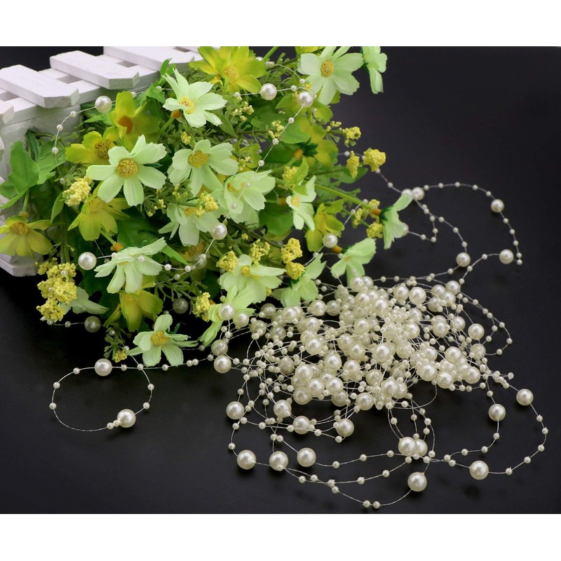 10m Cream White Acrylic Bead String Artificial Pearl Balls Decoration