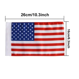 MASION 2Pcs Motorcycle Flag Red Line American Flags 6 by 10 Inch US Flags with Black O-Ring Sleeve (4/5 Inch) for 3/8 Round Motorcycle Bike Flagpole Polyester Double Stitched Flags