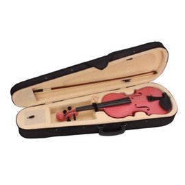 1/2 Acoustic Violin Set,Handmade Solid Wood Violin Starter Beginners Kit with Case, Bow, Rosin for Kids Student and Beginners Amateurs (Pink)