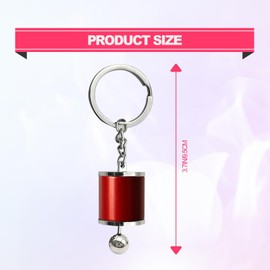 Box Keychain 6 Speed Manual Transmission Shift Lever Keyring Mini Car Gear Shift Stick Knob Keyring Manual Transmission Gearbox Key Chain Creative Car Key Fob Keychain Accessories (Red)
