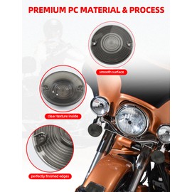 Amazicha Smoke 3 1/4 Inch Flat Turn Signal Lenses Covers Kit Compatible with Harley Davidson Touring Road King Road Glide Heritage Softail Street Glide Electra Glide Tour Glide 1986-Later（4 PCS）