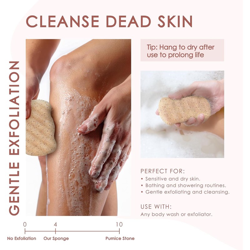 Esponjas Konjac Corporales (Paquete de 2) Exfoliantes de Nuez 100%
