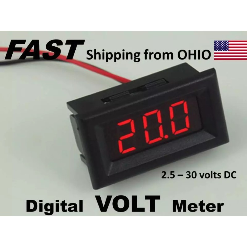 CH Digital Voltmeter 2.5 - 30v DC works with wide