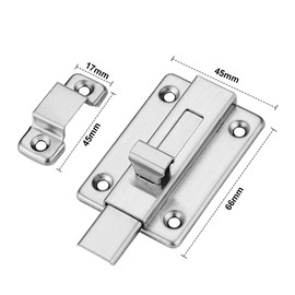 Dokpav 2 Pcs Door Locks, 3 Inch Stainless Steel Door Bolts Slide Door Bolts for All Internal Doors, Bedroom Bathroom