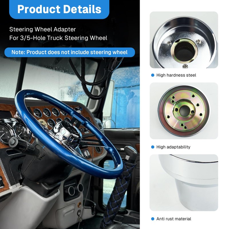 VOONKE Steering Wheel Adapter 3/5 Hole Truck Steering Wheel Adapter