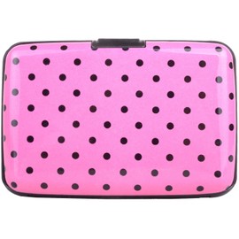 Womens/Girls Travel/Credit Card/ID Holder/Pouch - Pink with Spots