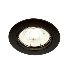 Tecnolite - Lámpara de Techo para Interior de Casas Andora Downlight con Potencia Máxima de 6 W (Foco MR16 No Incluido), Base GX5.3, Empotrable Color Negro, 8.2x8.2 cm
