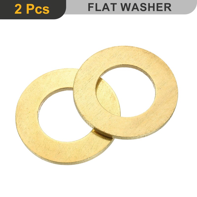 sourcing map M27 Flat Washer, 2 Pcs Brass Ring Flat