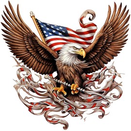 Dopetattoo 6 Sheets Temporary Tattoos eagle America flag tattoo usa 4th JulyTemporary tattoo Neck Arm Chest