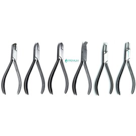 6 Pcs Dental De Bond Band Seat Angle Hard Wire Pin Ligature Wire Cutting Pliers