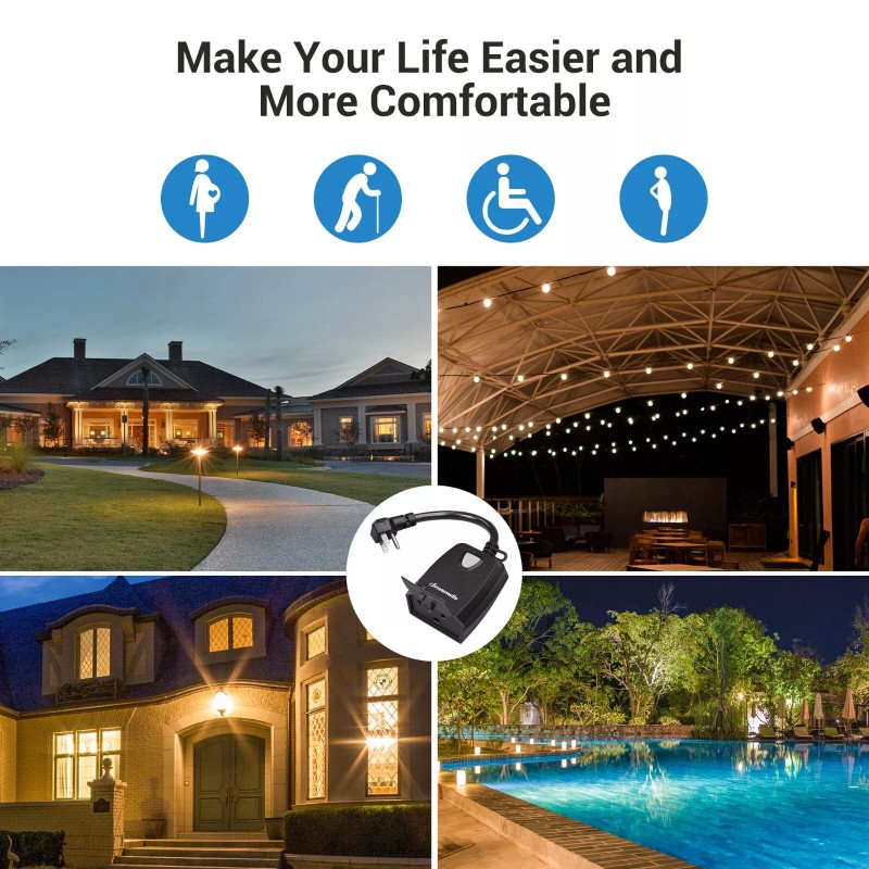 DEWENWILS Outdoor Wireless Remote Control OutletElectric