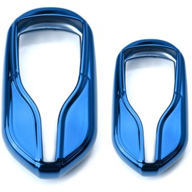 iJDMTOY Chrome Finish Blue TPU Key Fob Protective Cover Case Compatible With 2013-up Maserati Quattroporte, Ghibli, 2017-up Levante