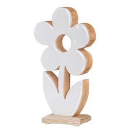 levandeo Wooden Flower Height 23 cm Mango White Natural Brown Table Decoration Stand Rustic Spring Summer