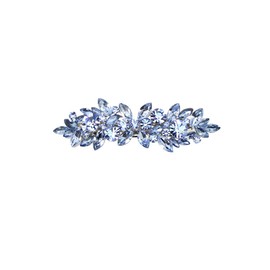 Faship Gorgeous Light Blue Rhinestone Crystal Floral Hair Barrette Clip