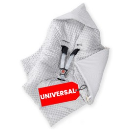 Amilian Swaddling Blanket, Baby Seat, Universal Baby Blanket, Practical Swaddling Blanket for Baby Seat and Pram, Comfort and Safety for Your Baby, Vichy Checked Grey, 90 x 90 cm