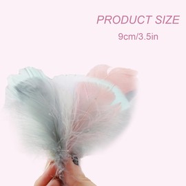 300Pcs Feathers for Crafts, GLADFRESIT Colorful Feathers Natural Goose Feathers, Fluffy Feathers for DIY Crafting Box Filling Decoration (Morandi)