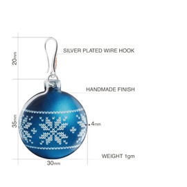 Handmade Christmas Ornament Shiny Dangle Earrings for Women, Her New Year Festive Accessories (Style 10 - Silver Blue Ball)