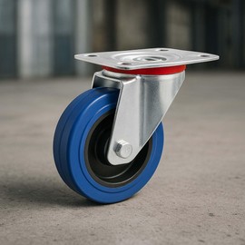 Wiltec Swivel Castor 100 mm up to 150 kg with Plastic Wheel and Mounting Plate Transport Roller Quiet Running Unbraked Furniture Castor
