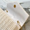 Straw Evening Handbag for Women Exquisite Pearl Beaded Top-Handle Purse