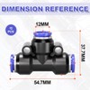 Bwintech 12 x 12 mm 3-way T-piece, pneumatic plug-in connection,