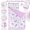 Toddler Nap Mat with Removable Pillow & Soft Minky Blanket,