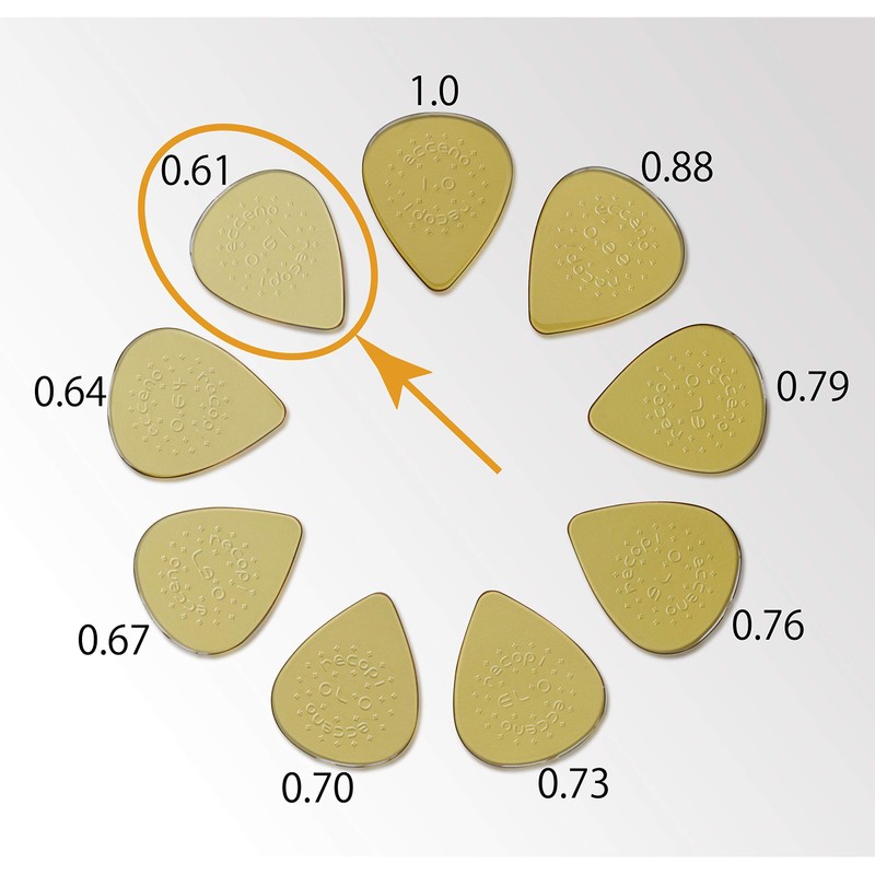 ecceno Japanese Medium Ultem Pick recopi (0.61mm Thickness)
