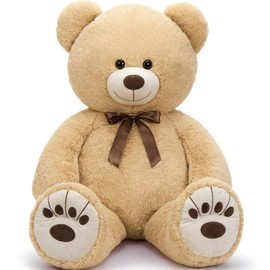 Tezituor 4ft Large Teddy Bear Giant Cream Teddy Bear, 43 inch Big Stuffed Animal Soft Plush for Kids Baby Shower Decorations, Cute Plush Toys for Girls Christmas Birthday Gift