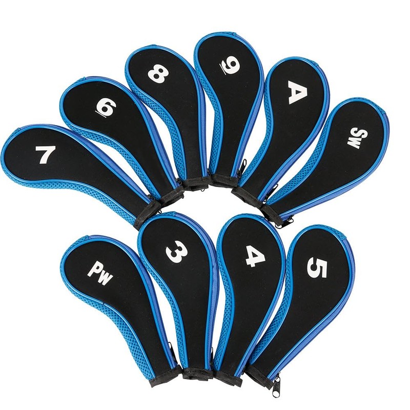 Golf Club Iron Head Covers 10 Piece Set Headcover Shaft