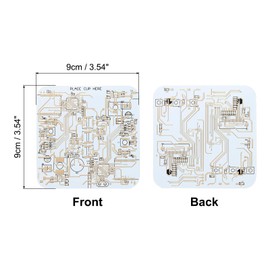 PATIKIL 1pcs White Square Coasters, FR-4 Material, Drink Coaster