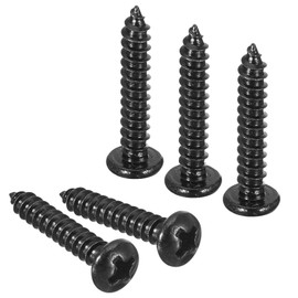 TOP-VIGOR 100Pcs Self Tapping Screws, #6 x 3/4 Phillips Pan Head Screw, Round Head Tapping Screws, Stainless Steel Machine Wood Fasteners Bolts for Wood, Drywall, plastic, Furniture, Repairing, Black