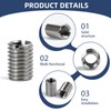 15 Pieces Threaded Insert M10 to M8.15 mm, Stainless Steel