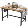 LDAILY Standing Desk with Wheels, Metal Frame Conference Table on