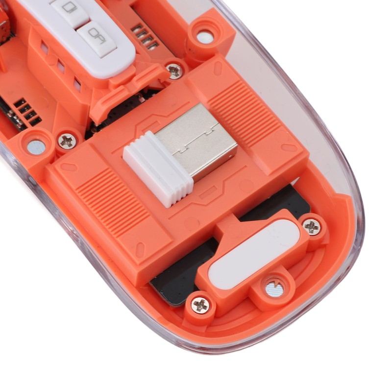 Transparent Computer Mouse 2.4G BT1 BT2 Tri Mode USB Rechargeable