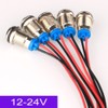 Gebildet 5pcs White AC/DC 12-24V Energy-Saving LED Metal Indicator Light