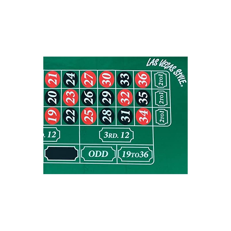 Great New Casino Roulette Green Felt Layout 36" X 72