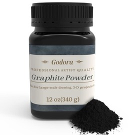 Godora 340 Gram Pure Graphite Powder - Amazing Artistic Powdered Graphite for Sketching, Etc - Professional Powdered, Easy Melt Color