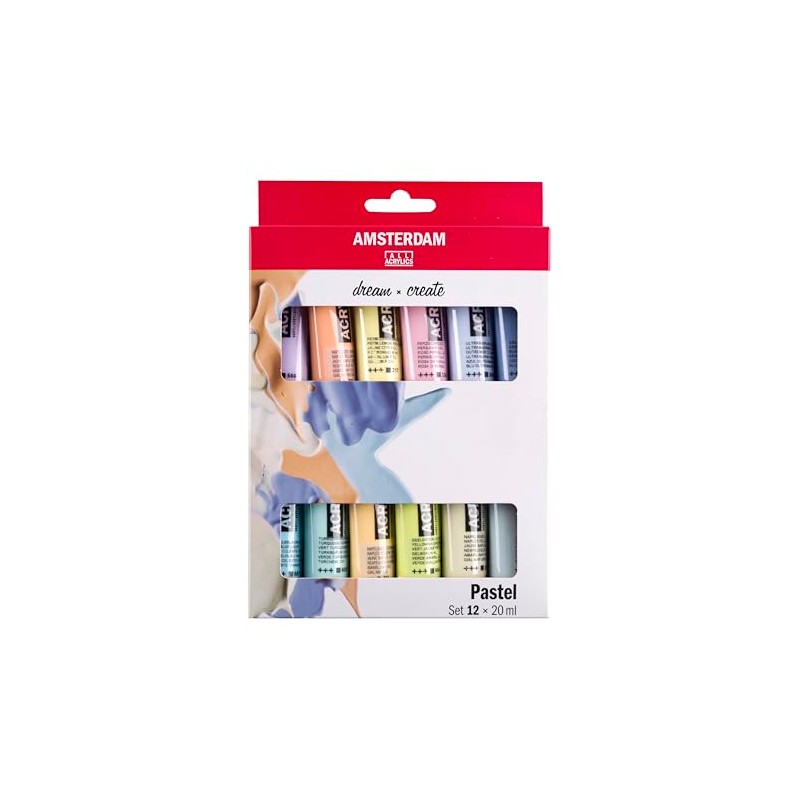 Amsterdam Acrylic Paint Set 12 x 20 ml Soft Pastel
