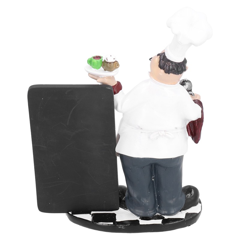 Resin Mustache Chef Figurine Fashion Small Ornaments Message Board Food
