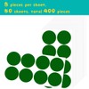 KALYRON 400 pcs Green Dot Stickers 50 mm Round Green