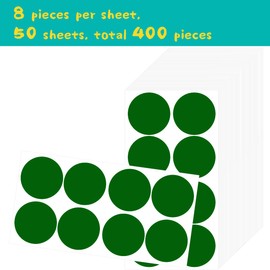 KALYRON 400 pcs Green Dot Stickers 50 mm Round Green Coding Labels Premium Quality for Pricing, Organization & Classroom Use Bulk Pack for Teachers, Retail & Office Supplies