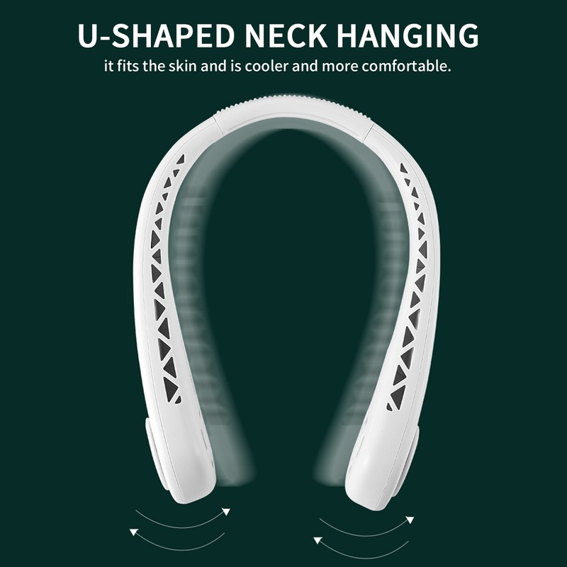 Hanging Neck Fan Mini Air Cooler Portable USB Rechargeable 3‑Gear