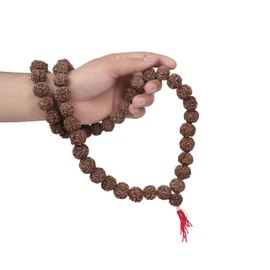 Lucky Rudra Panchmukhi Nepali Rudraksh Mala Rudraksha Seeds Religious Japa Mala (18 mm)