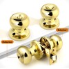 Probrico Gold Interior Door Knobs for Bedroom Bathroom, Polished Brass