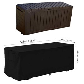 Aiggend Deck Box Cover - Waterproof Deck Box Cover Oxford Fabric Garden Storage Box Cover 123 * 62 * 55CM (Color : Black)
