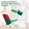 Amyhill 100 Pcs Plastic Spice Bottles Spice Jars with Green