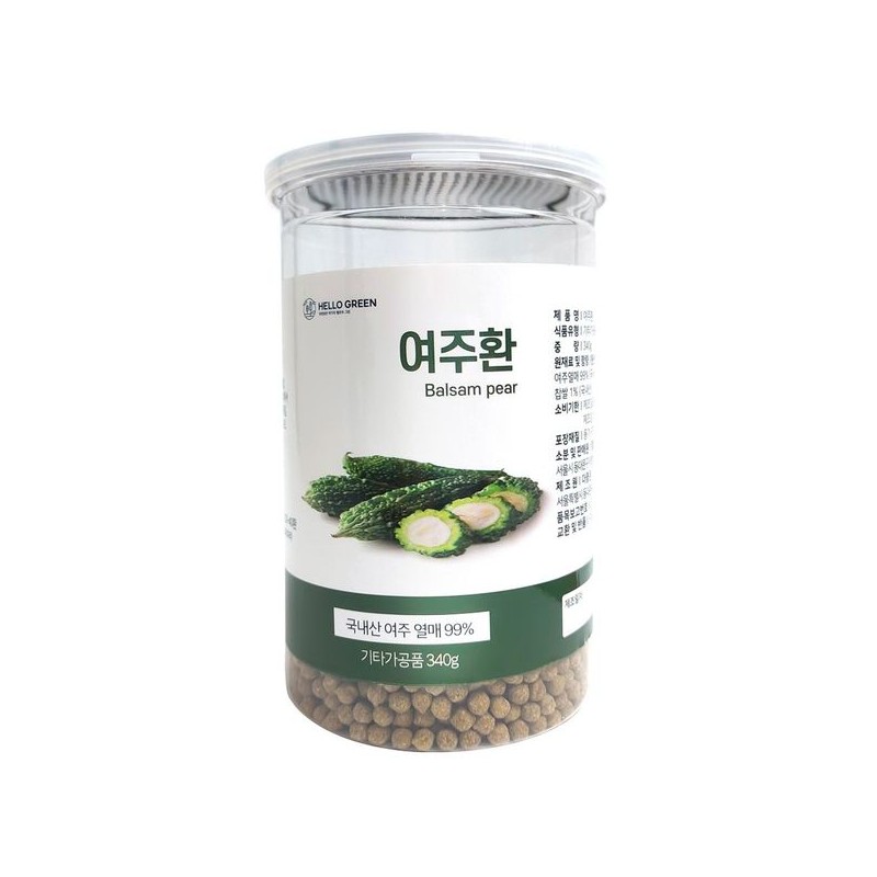 헬로우그린 국산 햇 여주환 340g 대용량 건여주 고과 Hello Green