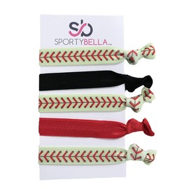 Softball Hair Accessories, Softball Hair Ties, Pick Your Colors- No Crease Hair Elastics Set for Girls, Softball Player Team Gifts